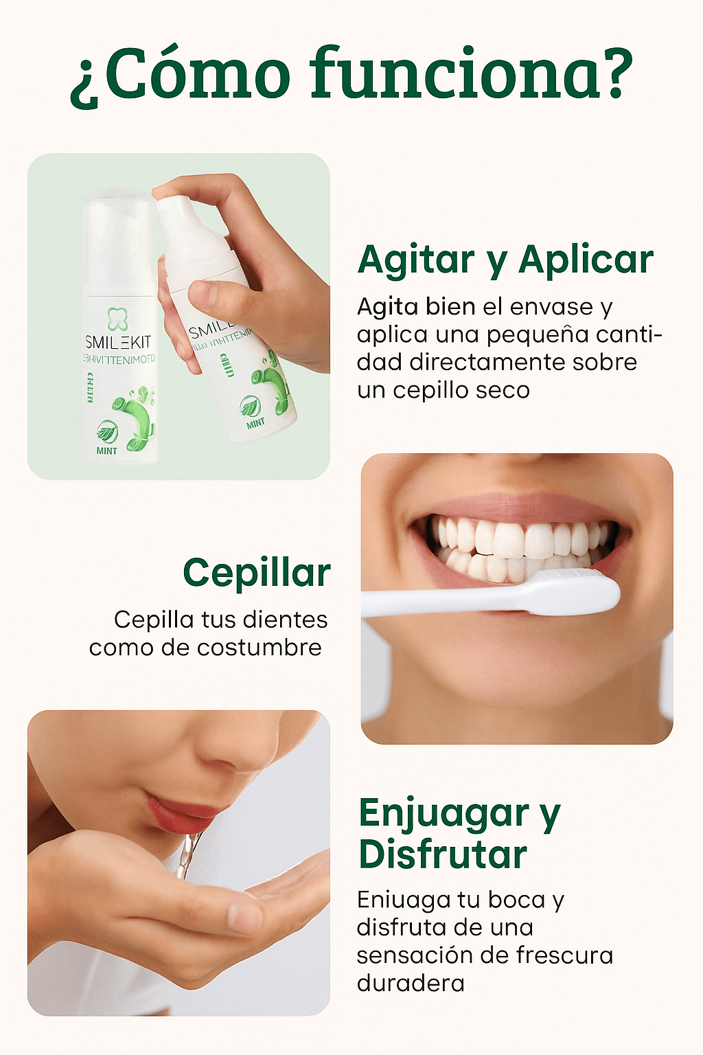 Smilekit menta blanqueadora dental 250 ml