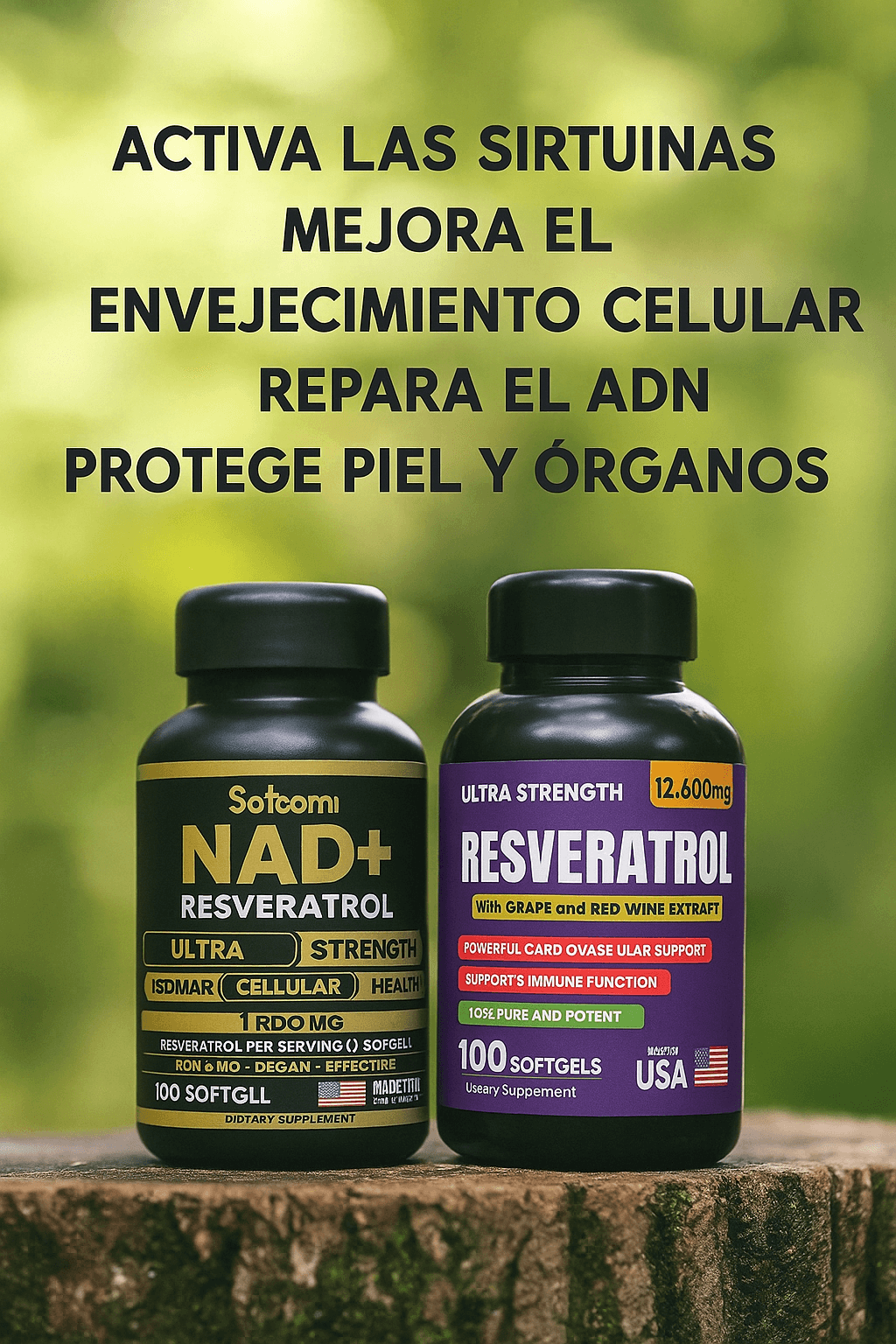 combo NAD+ y Resveratrol Energía, enfoque y bienestar real