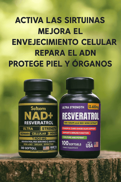 combo NAD+ y Resveratrol Energía, enfoque y bienestar real